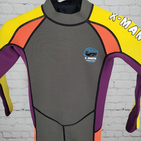 Dive & Sail Multicolor Colorblock Zipped Long Sleeve Wetsuit Kids Size XXL - Picture 4 of 9